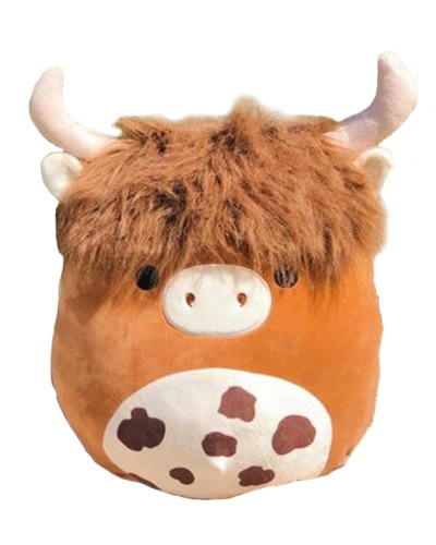 WeightedPlush 12’’ Scottish Highland Cow Plush Toys Cute Soft Stuffed Animal Pillow Kawaii Brown Fluffy plushie for Kids Girls Boys Birthday Valentines Day