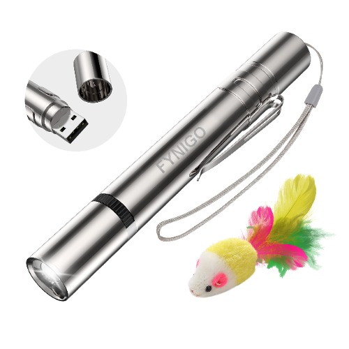 FYNIGO Cat Toys,Interactive Cat Toy for Indoor Cats,4 in 1 Function,Rechargeable Cat Light Toy with a Free Mouse Toy