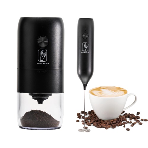 Mojo Grind Portable Automatic Coffee Grinder - Coffee Grinder Electric Portable Design Espresso Coffee - Free Milk Frother Electric Included