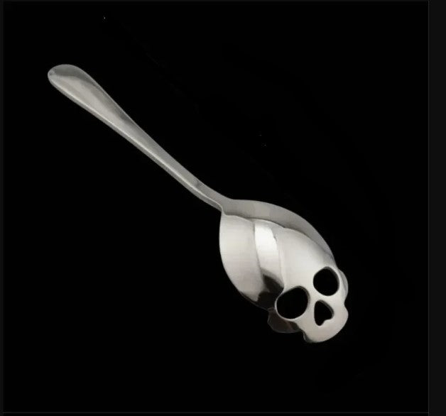 'Sweet Cheeks' Skull Teaspoon (4 Colour Choice) - Silver / 304 Stainless Steel