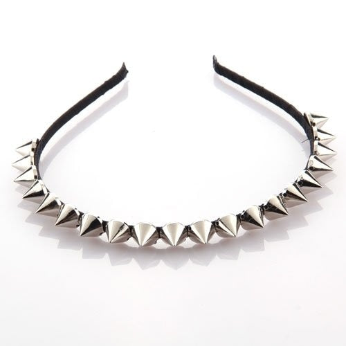 Silver spike headband - silver