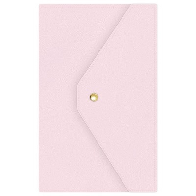 2023 Planner Clutch with Snap Closure 5"x8" Weekly/Monthly Leather Bookbound Solid Pink - Rachel Parcell