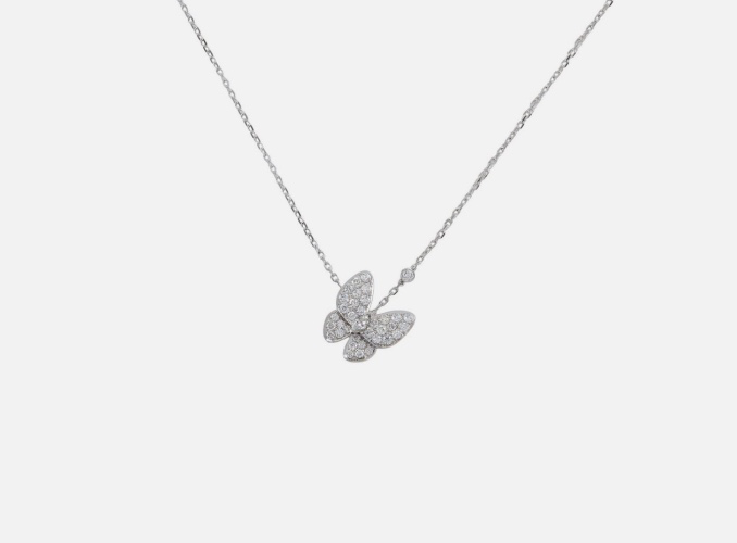 Van Cleef 18K Diamond Butterfly Pendant 