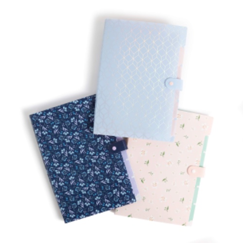 U Brands Fashion Expanding File Folder, Poly 5-Pocket Folder, Elevated Patterns, 3 Pack (3450U01-12) - Elevated Patterns