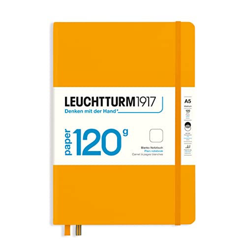 LEUCHTTURM1917 - 120G Special Edition - Medium A5 Plain Hardcover Notebook (Sage) - 203 Numbered Pages with 120gsm Paper - Plain - Rising Sun