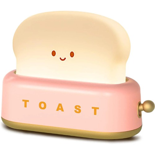 Adorable Toast Kawaii Cartoon LED Night Light Lamp - Pink / USB Plug