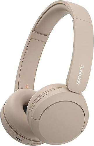 Sony WH-CH520 Wireless Bluetooth Headphones - up to 50 Hours Battery Life with Quick Charge, On-ear style - Beige - Beige