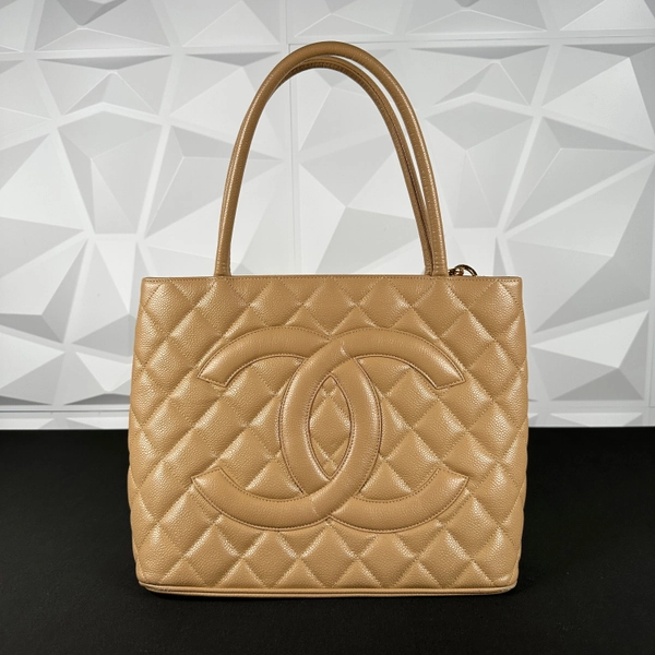 Chanel Beige Caviar Medallion Tote (Pre-loved)