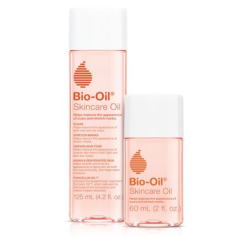 Bio-Oil Skincare Body Oils for Scars, Stretch Marks, Dry Skin, and Face Moisturizer, 4.2 oz and 2 oz - 4.2 Fl Oz (Pack of 1) + Body Oil