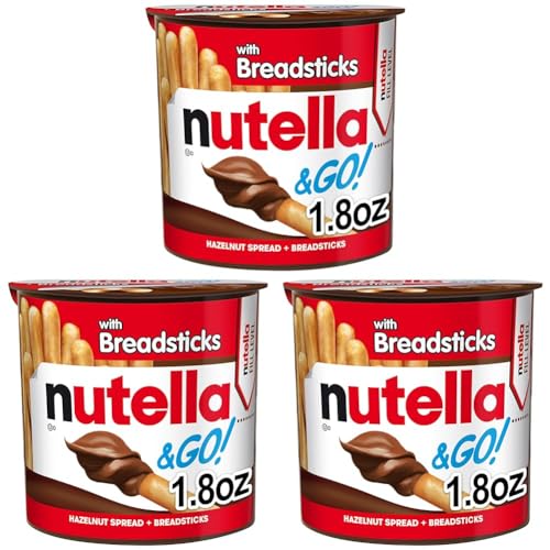 Nutella & GO! Hazelnut And Cocoa Spread With Breadsticks, Snack Cup, 1.8 Oz (Pack of 3)