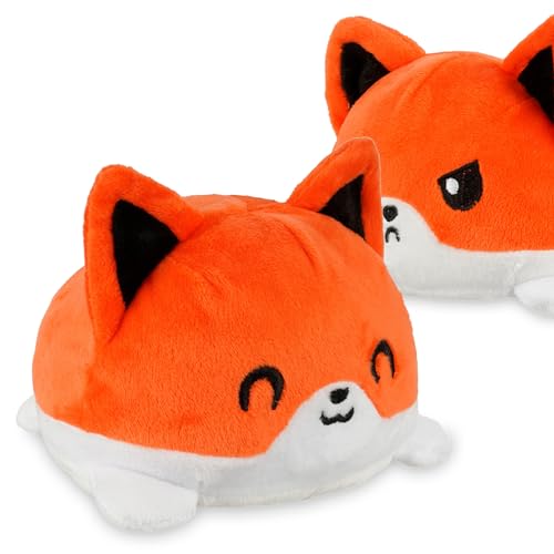 AllBlue Products Flip Plüschtier - Positiv/Grimmig Stimmungskuscheltier als Geschenke für Frauen, Kinder, Freundin, Glücksbringer (Fuchs) - Fuchs Rita