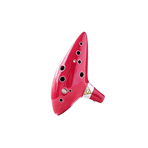 MKSIWSA SUOFEILAIMU 12 Hole Ocarina Pink Ceramic Alto C Legend of Ocarina Flute Blue Instrument (Color : Pink) - Pink