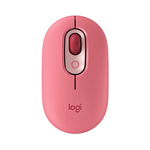 Logitech POP Mouse, Wireless Mouse with Customizable Emojis, SilentTouch Technology, Precision/Speed Scroll, Compact Design, Bluetooth, Multi-Device, OS Compatible - Heartbreaker Rose - Heartbreaker Rose - POP Mouse