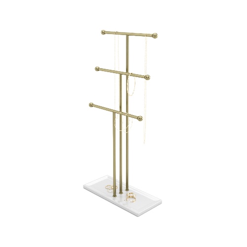 Trigem Jewelry Stand | White-Brass