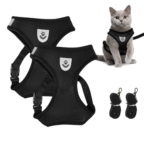 Hundsele små hundar, kattsele, rymningssäker – kattsele med koppel, reflekterande kattkoppel med sele, justerbar hundsele för katter, kattungar, små hundar