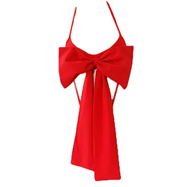Bow Lingerie Women Sexy Valentines Day Naughty Outfits Christmas Bowtie Bra Unwrap Me Babydoll Set Red Underwear Gift