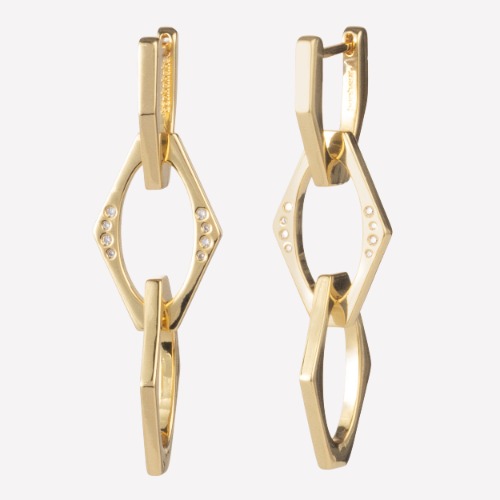 Billie Chain Link Earrings - 18k Gold Plated Brass