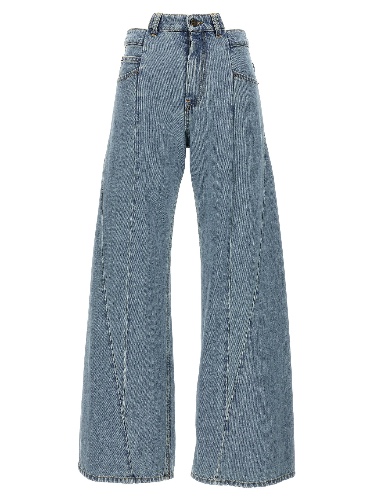 Asymmetrical Waist Jeans Light Blue - 42IT