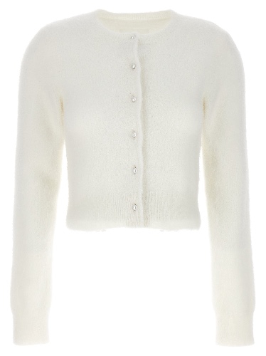 Pearl Buttons Cardigan Sweater, Cardigans White - M
