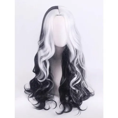 Black and white wavy wig