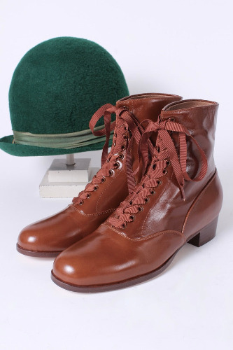 1910s / 1920s style everyday leather boot  - Brown - Britta | EU39 - UK6 - US8