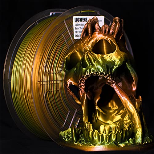 LOCYFENS 3D Printer Filament, PLA Filament 1.75mm, Vintage Metal Rainbow PLA Filament, 0.02mm, 3D Printing Filament 1kg/2.2lbs - B-vintage Metal