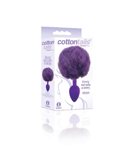 The 9's Cottontails Silicone Bunny Tail Butt Plug  - Purple