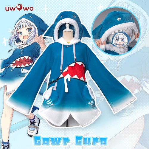 Uwowo Vtuber Gawr Gura Cosplay Costume Shark Cute Unisex Dress | 【Pre-sale】Set A M