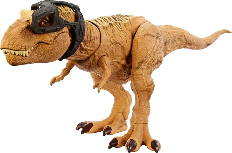 Mattel Jurassic World Track 'n Attack Dinosaur Action Figure, Tyrannosaurus Rex Toy with Lights, Sound, Motion & Accessories, Plus Downloadable App & AR - T Rex