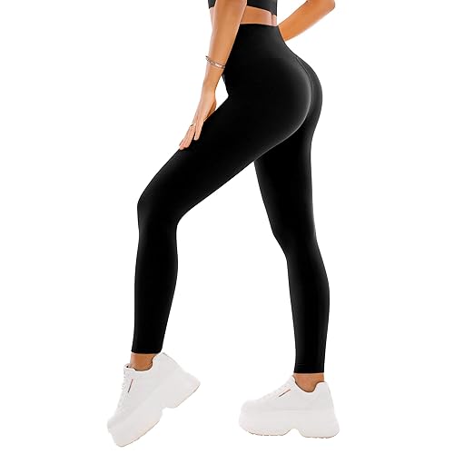 SINOPHANT High Waisted Leggings for Women - Full Length Capri Buttery Soft Yoga Pants for Workout Athletic - Full Length - Small-Medium - Black