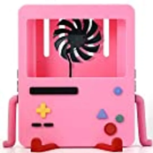 GRAPMKTG Charging Stand with Cooling Fan for Nintendo-Switch Portable Charger Dock Compatible Portable Charger Dock Pink