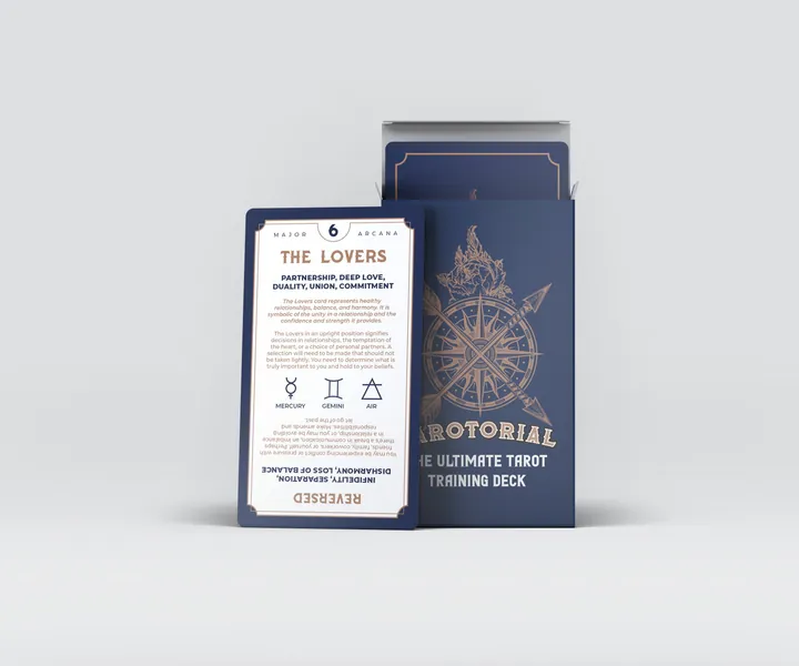 Tarotorial ® Beginner&#39;s Tarot Deck | Easy Tarot Card Reading with Keywords | Tarot Card Training