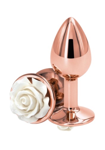 Rear Assets Rose Gold Rose Butt Plug - Small