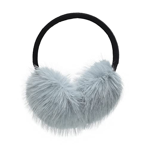 ZLYC cache-oreilles en fourrure synthétique unisexe, accessoire d'hiver, earmuffs, earwarmer - Bleu Clair