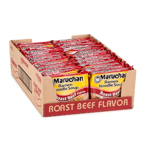 Maruchan Ramen Roast Beef, Instant Ramen Noodles, Ready to Eat Meals, 3 Oz, 24 Count - Roast Beef
