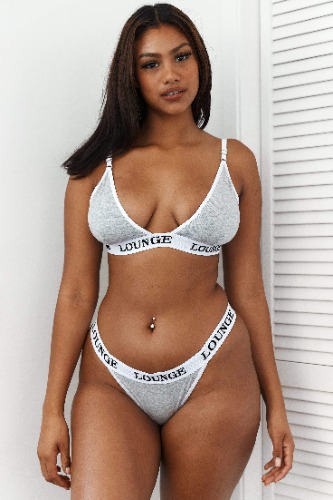 Bamboo Triangle Bra (Set) - Grey | L