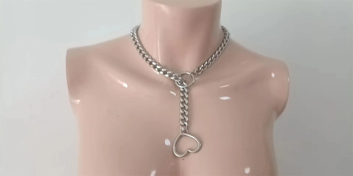 Heart and O-ring Slip Chain Necklace