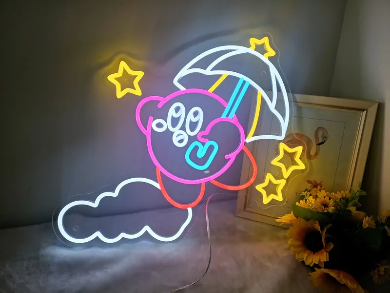 Kirby neon sign, kirby decor | neon sign bedroom| Japanese neon sign | customizable neon sign wall decor art LED Neon Sign |Christmas gift