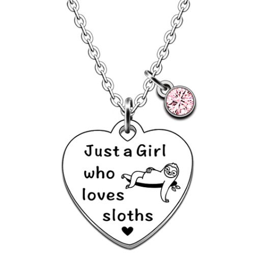 JMIMO Sloth Necklace Sloth Gifts for Girls Just A Girl Who Loves Sloths