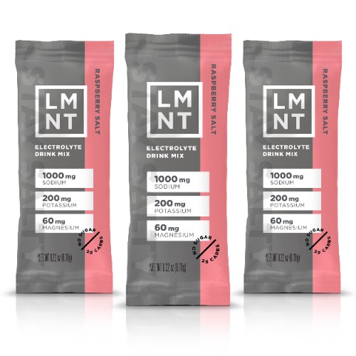 LMNT Recharge Electrolyte Hydration Powder | Formulated by Robb Wolf and Ketogains | Keto & Paleo | No Sugar, No Artificial Ingredients | Raspberry Salt | 30 Stick Packs