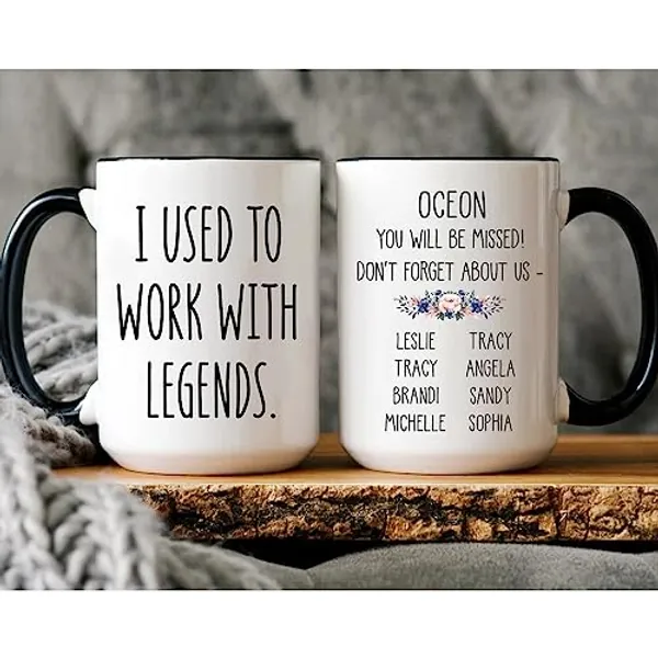 Kashe Coworker Leaving Mug, I Used To Work With Legends, Co-worker Goodbye Mug, Farewell Coworker, Leaving Job Gift, Awesome Coworkers, Retiring 2024 Party Present Meaningful Idea Gift