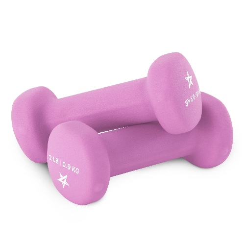 Yes4All Neoprene Coated Dumbbell Hand Weight Sets of 2 - Multiple Weight Options with 15 Colors, Anti-roll, Anti-Slip, Hexagon Shape