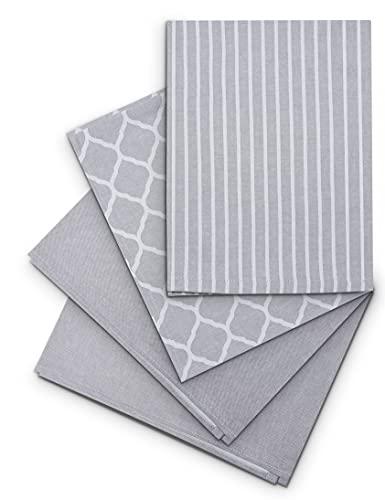homeburg 4er Set Geschirrtücher grau, 100% Baumwolle, 50 x 70 cm, 230g/m², Made In EU, Oeko-TEX Standard 100, hochwertige Geschirrhandtücher, Geschirrtücher Baumwolle - Grau