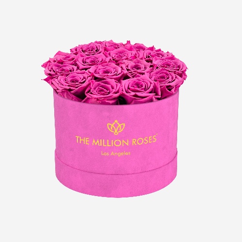 Classic Hot Pink Suede Box | Orchid Roses | Default Title