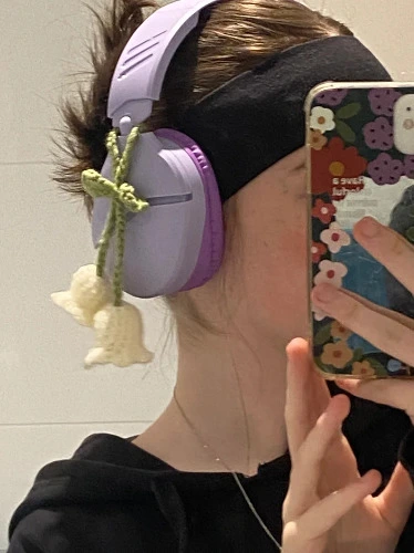 Crochet Lily of the Valley Headphone Accessory