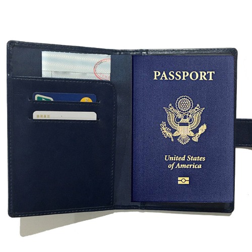 Passport Wallet with RFID Safe Lock - Black