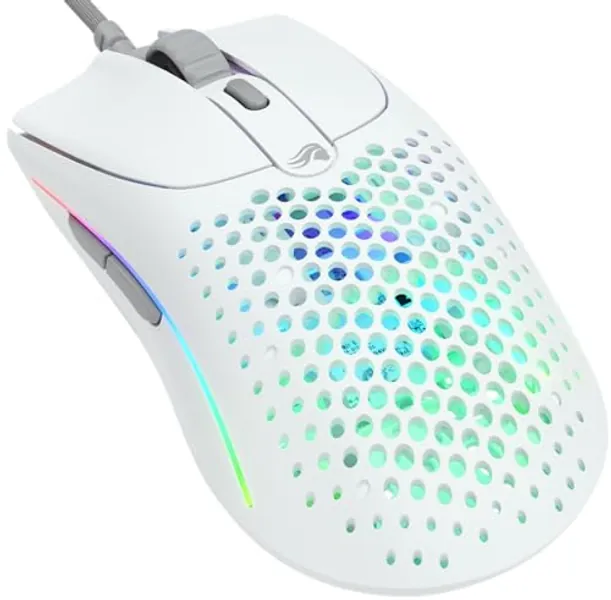 Glorious Gaming Model O 2 Mouse da gaming wired - Ultraleg. 59 g, FPS, 26.000 DPI, Motion Sync, switch da 80 milioni di clic, 6 tasti programmabili, ambidestro, RGB, piedini in PTFE - Bianco