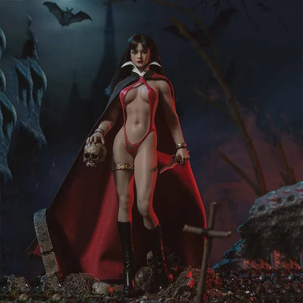 NC Action Figures, 1/12 Vampirella Toy Statue, Pvc Environmental Protection Materials Collection Model With Detailed Accessories Sexy Female Ornaments Gift For Adults And Children