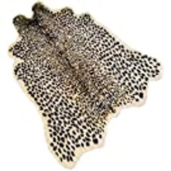 Leopard Print Rug,Faux Cowhide,Artificial Carpet,Simulation Cowhide, Leopard, Tiger, Zebra, Cow Hide Mat Rug Animal Print Rug Hide Faux Carpet (A) / 40x37inch,3.3x3.1ft
