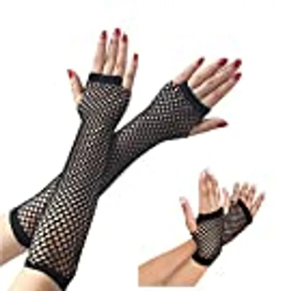 13 Styles 80s Fishnet Gloves for Women and Girls in Theme Party Costume Accessories